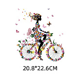 DH0246 Термотрансфер 20,8х22,6см Розовый велосипед