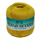 Filo Di Scozia №5 (102 горчичный) (5шт) (226м/50г, 100% мерсеризирванный хлопок)