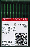 Игла для плоскош.машин UY 128 GAS SES №75 GROZ-BECKERT