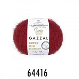 Пряжа Super Kid Mohair (64416 -т.красный) (6шт) 47% мохер/31% шерсть/22% полиамид, 237м/25г