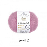 Пряжа Super Kid Mohair (64412 -сухая роза) (6шт) 47% мохер/31% шерсть/22% полиамид, 237м/25г