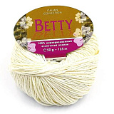 Пряжа Betty 10- Кремовый (10шт) (125м/50г,100% египетский хлопок)