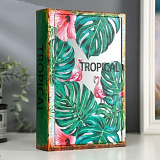 Шкатулка декоративная 'Фламинго в тропиках', зеркало 26х17,5х5 см