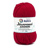 Пряжа 'Молочный хлопок' (27 красный) 3шт 50гр.100м (50% хлопок/50% молоч.акрил) 