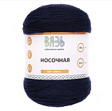 Пряжа Вязь  "Носочная" (3шт) 100гр/390м (01 т.синий) (75%шерсть/25%нейлон)