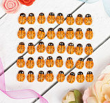 Божьи коровки (дерево) 8*11мм (оранжевый) (40шт) Мастери Сама Пенза