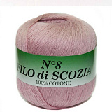 Filo Di Scozia №8 (1073 сух.роза) (10шт) (340м/50г, 100% мерсеризирванный хлопок)