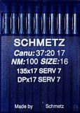 Иглы для плоск.шов. №100 DPх17(135х17) SERV7 ,10шт. "Schmetz"